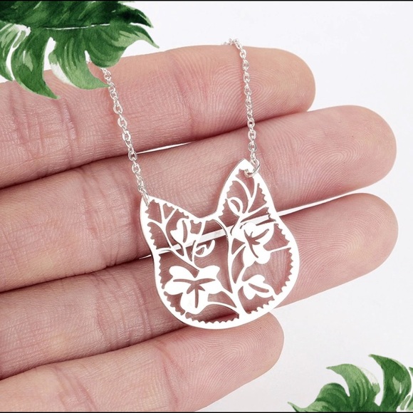 925 Sterling Silver Cat Necklace - Picture 2 of 3
